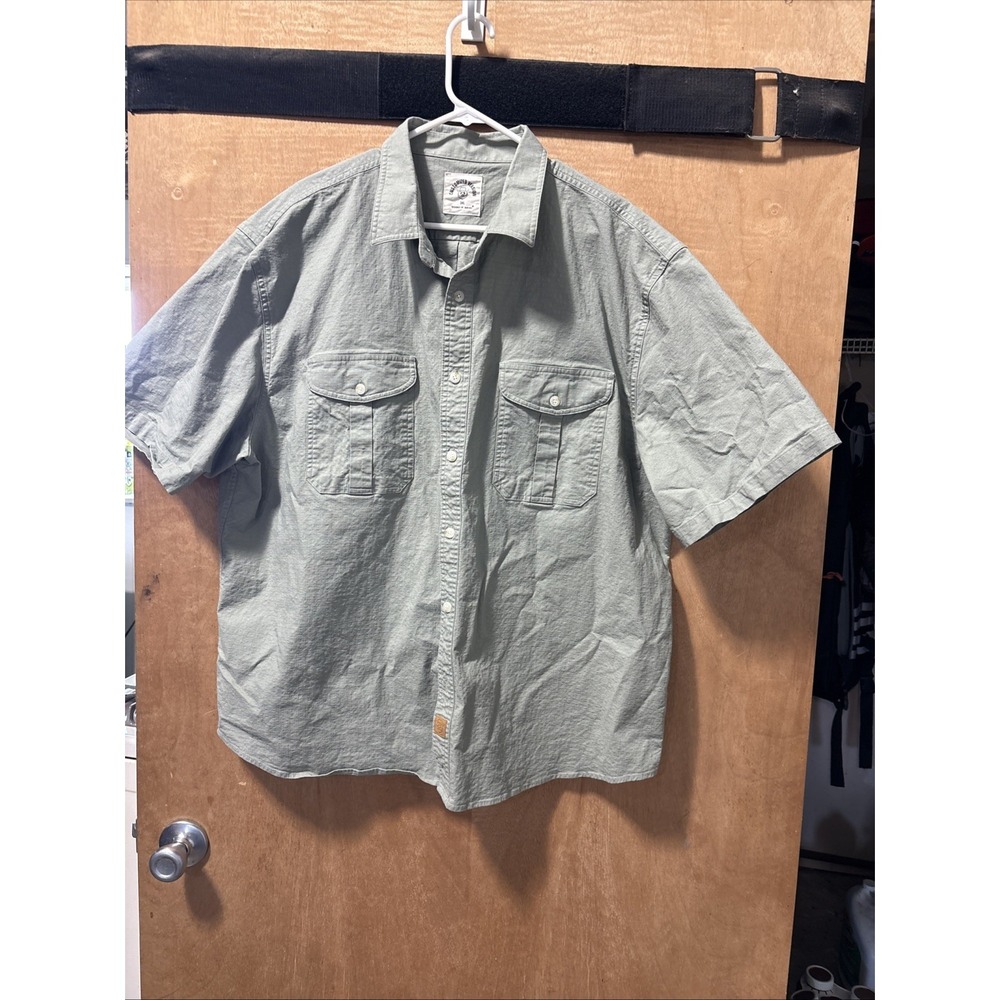 DUBINIK Custom Version Green‎ Khaki Short Sleeve Button Up Shirt 3XL Ripstop